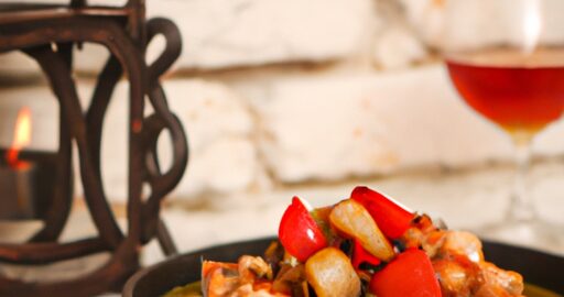 Kuře ve vině s houbami