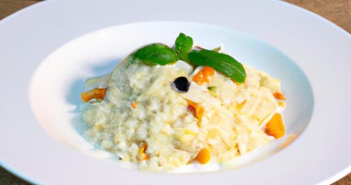 Risotto s houbami a cibulí.