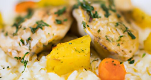 Dušený medový hovězí s rýží.