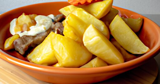 Batáty s haríssou a medem.