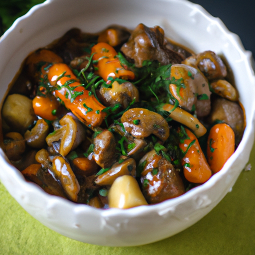 Hovězí Bourguignon se slaninou