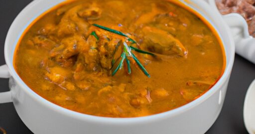 Kuřecí korma s fazolemi.