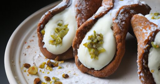 Cannoli s ricottou a pistáciemi