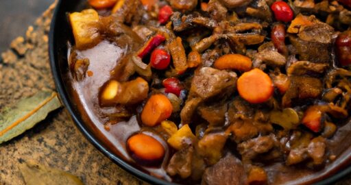 Hovězí bourguignonne s hříbky.