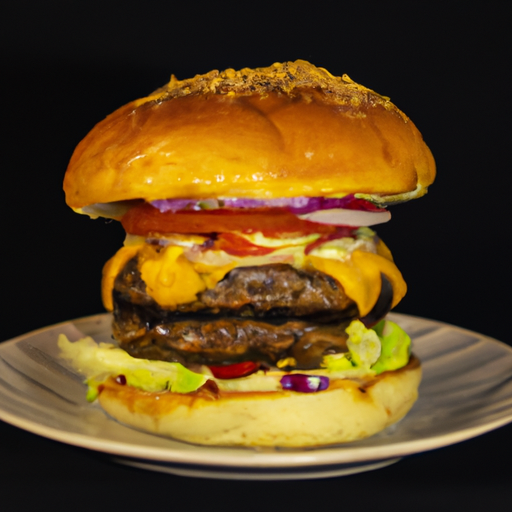 Hamburger s hranolky a šťouchaným bramborem