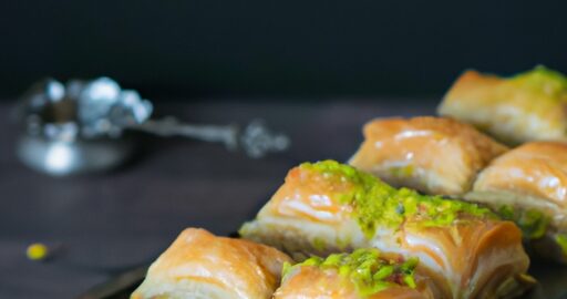 Lahodná baklava s pistáciemi.