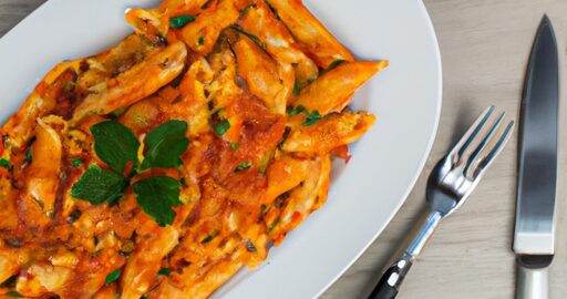Penne arrabbiata s krevetami
