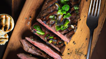 Argentinský grilovaný biftek s chimichurri.