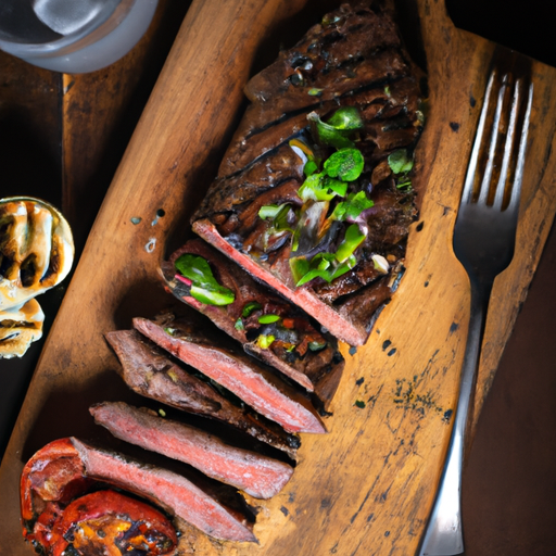 Argentinský grilovaný biftek s chimichurri.