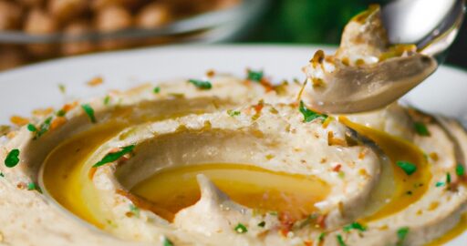 Hummus se zelenou baklažánovou omáčkou