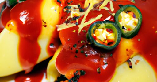 Hranolky s cheddarem a jalapeños.