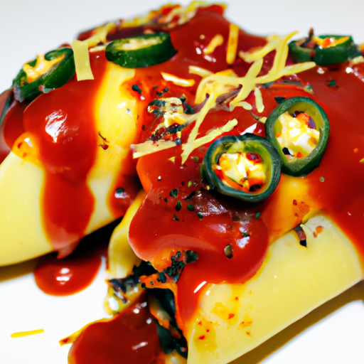 Hranolky s cheddarem a jalapeños.