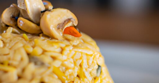 Kuřecí rizoto s houbami a šlehačkou