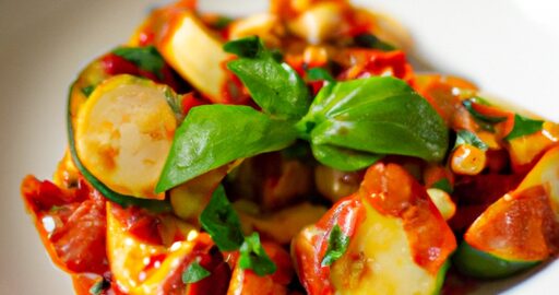 Ratatouille s čerstvým bylinkovým pestem.