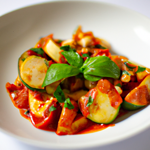 Ratatouille s čerstvým bylinkovým pestem.