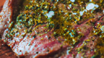 Steak s chimichurri omáčkou.