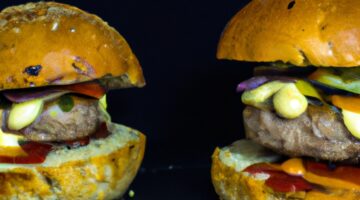 Hamburger s hranolkami a cibulí