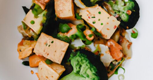 Tofu s brokolicí a rýží.