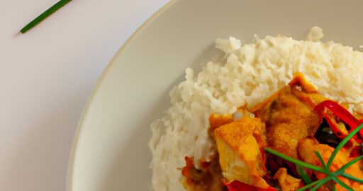 Smažený jehněčí kari s rýží.