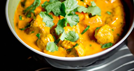 Kurkuma kuřecí maso s rajčaty.