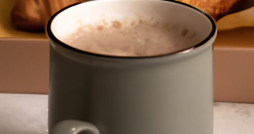 Doušek černé kávy s croissanty.