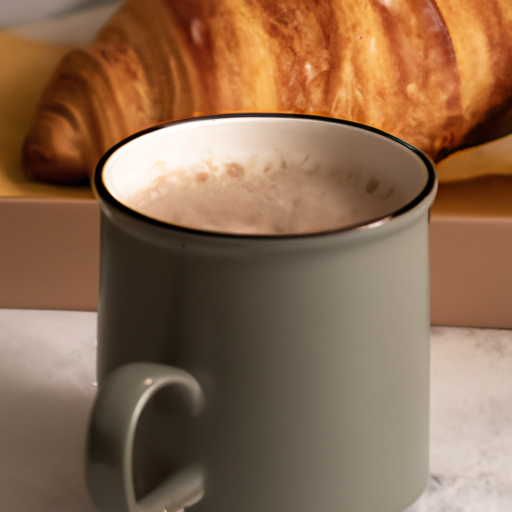 Doušek černé kávy s croissanty.