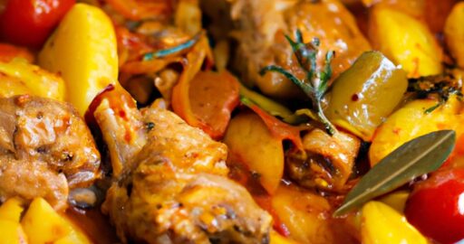 Kuře cacciatore s rajčaty a olivami