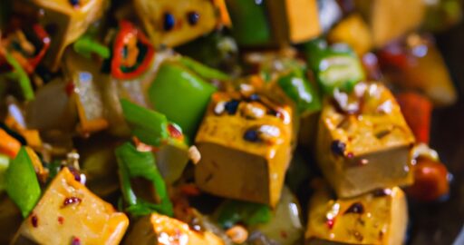 Rajská omáčka s tofu a zeleninou.