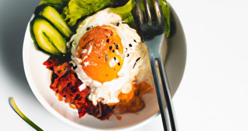 Bibimbap s kimchi a hovězím.