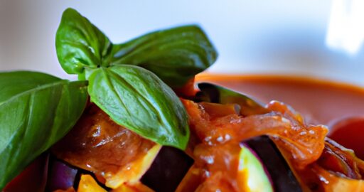 Ratatouille alla Caprese s bazalkovým pestem