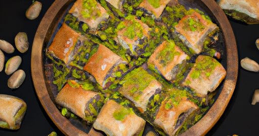 Baklava s pistáciemi a mandlí