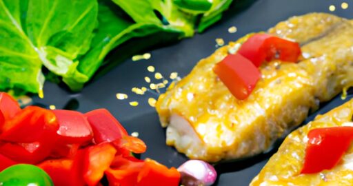 Rybí polévka s kimchi a řasami.