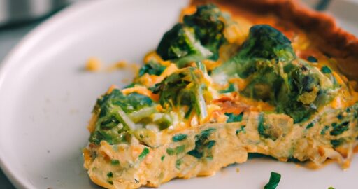 Brokolicový quiche s tofu a sýrem.