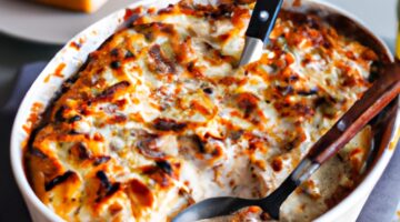 Bramborový gratén s uzeným masem