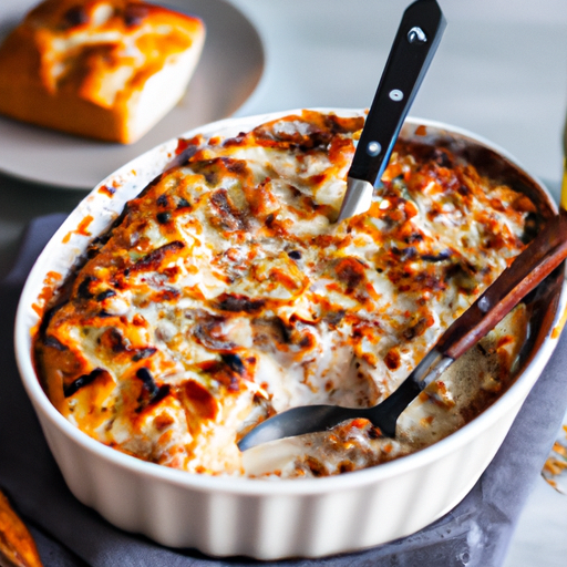 Bramborový gratén s uzeným masem