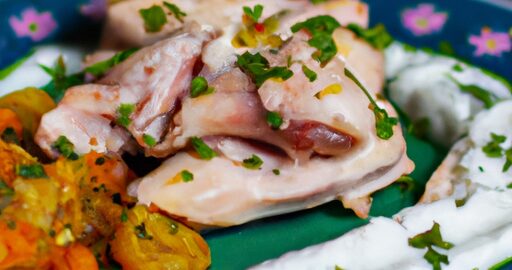 Kachna s maniokovou omáčkou.