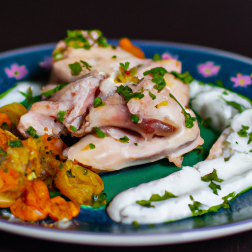 Kachna s maniokovou omáčkou.