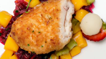 Kuřecí cordon bleu s omáčkou.