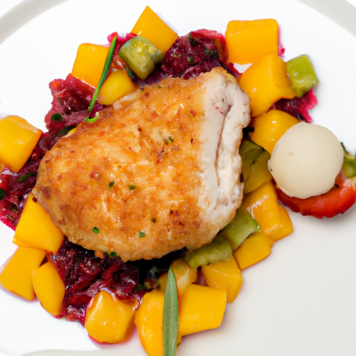 Kuřecí cordon bleu s omáčkou.