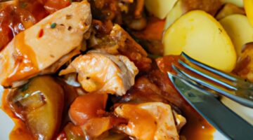 Kuřecí fricassée s houbami.