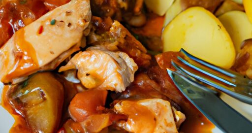 Kuřecí fricassée s houbami.