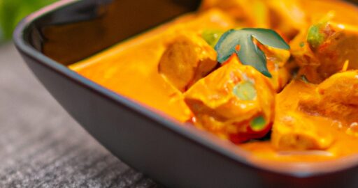 Kuřecí kari s hráškem a rajčaty