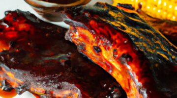 BBQ ribs s kukuřicí a fazolemi