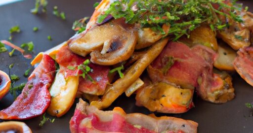 Plněný vepřovým masem hrášek.