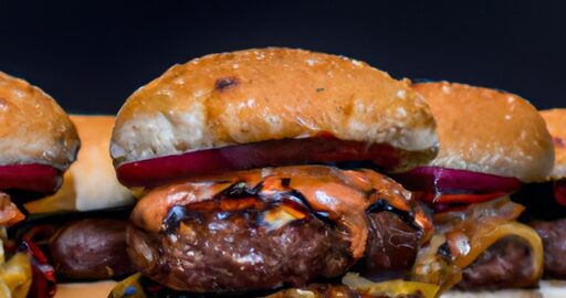 Hamburger s hranolkami z brambor.