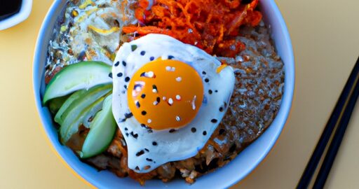Bibimbap – tradiční korejské jídlo.