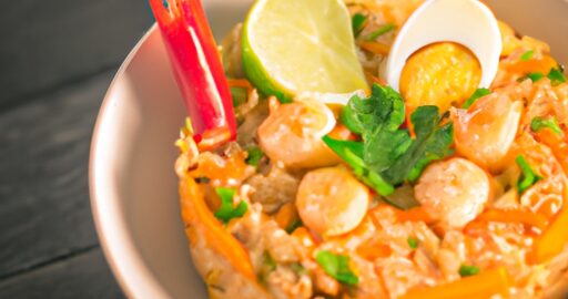 Smažený nasi goreng s krevetami.