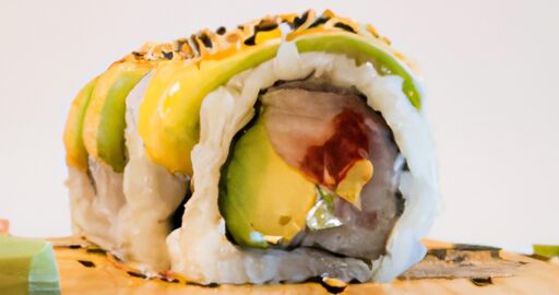 Sushi z čerstvého lososa a avokáda.