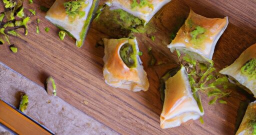 Baklava s pistáciemi a vlašskými ořechy