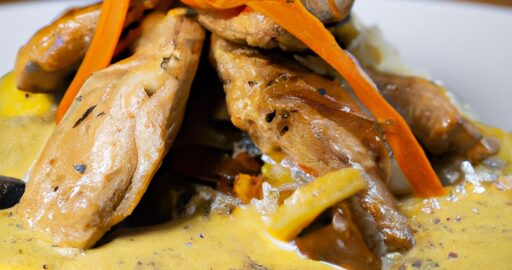 Kuřecí fricasée s houbami.